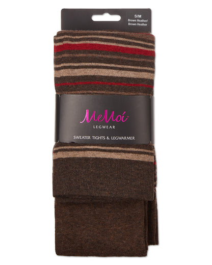 Stripesation Legwarmer/Flatknit Cotton Blend Sweater Tights : Color: Black/Black