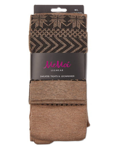 Snowflake Legwarmer/Flatknit Cotton Blend Sweater Tights : Color: Light Taupe Heather