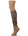 Snowflake Legwarmer/Flatknit Cotton Blend Sweater Tights : Color: Light Taupe Heather
