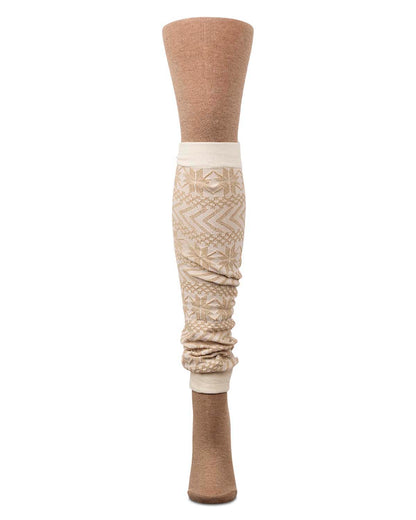Snowflake Legwarmer/Flatknit Cotton Blend Sweater Tights