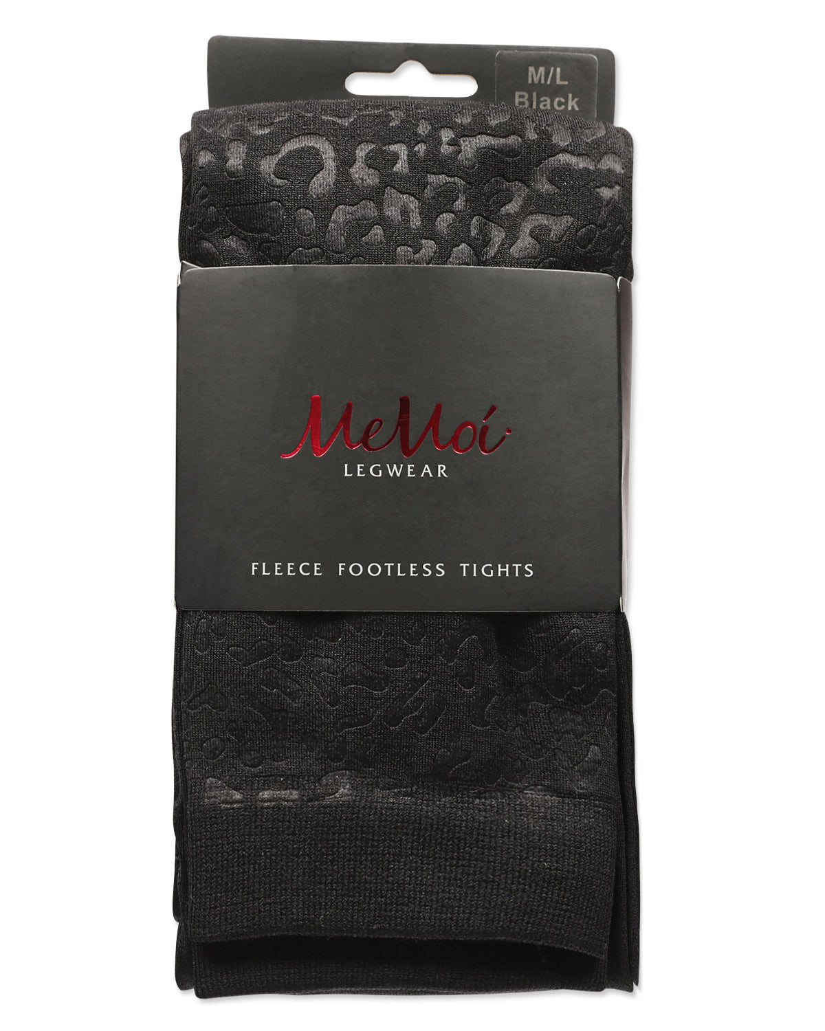 Women's Cheetah Fleece Lined Footless Winter Tights : Color: Black