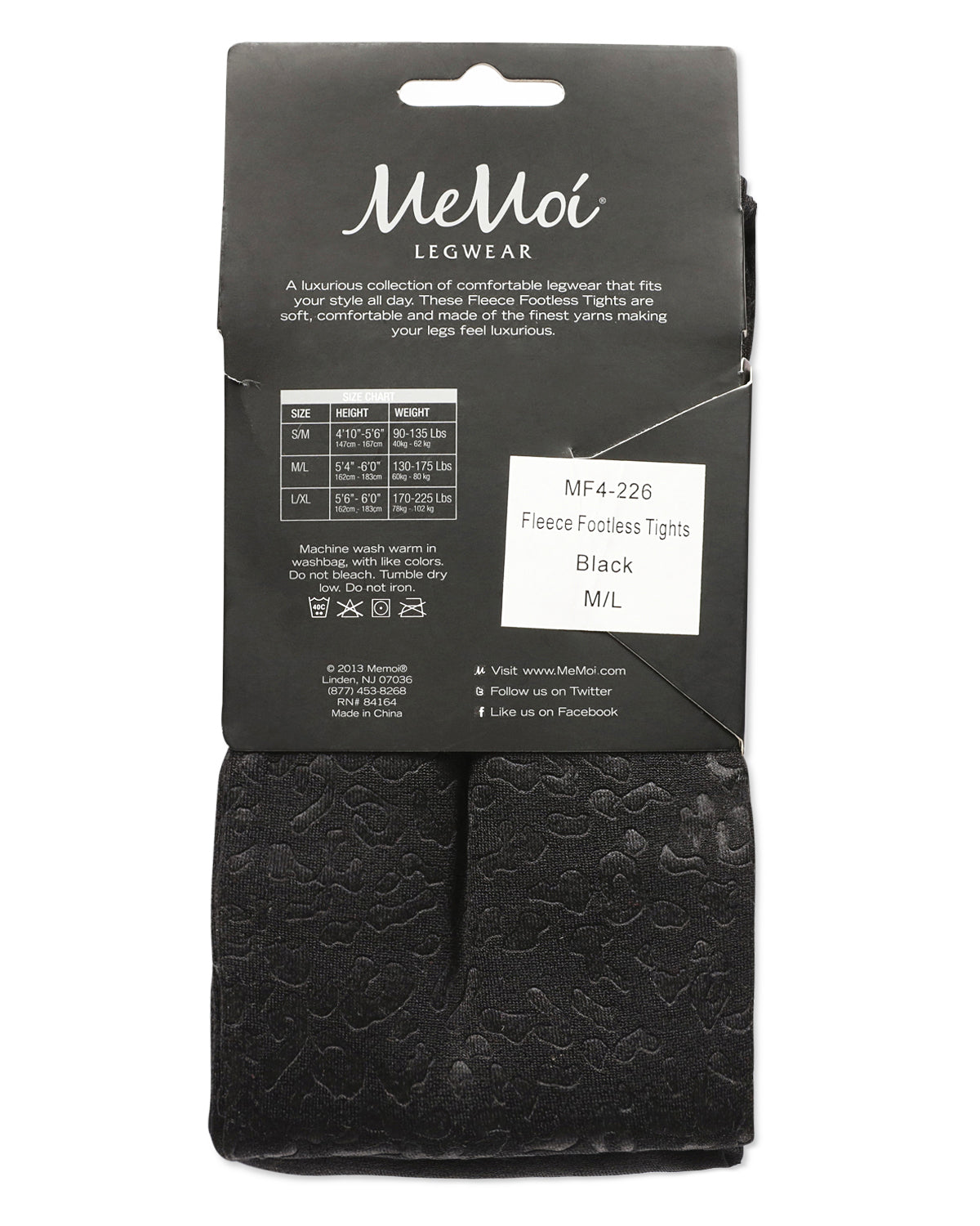 Women's Cheetah Fleece Lined Footless Winter Tights : Color: Black