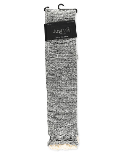 Pop Out Lace Over The Knee Cotton Blend Warm Socks : Color: Black