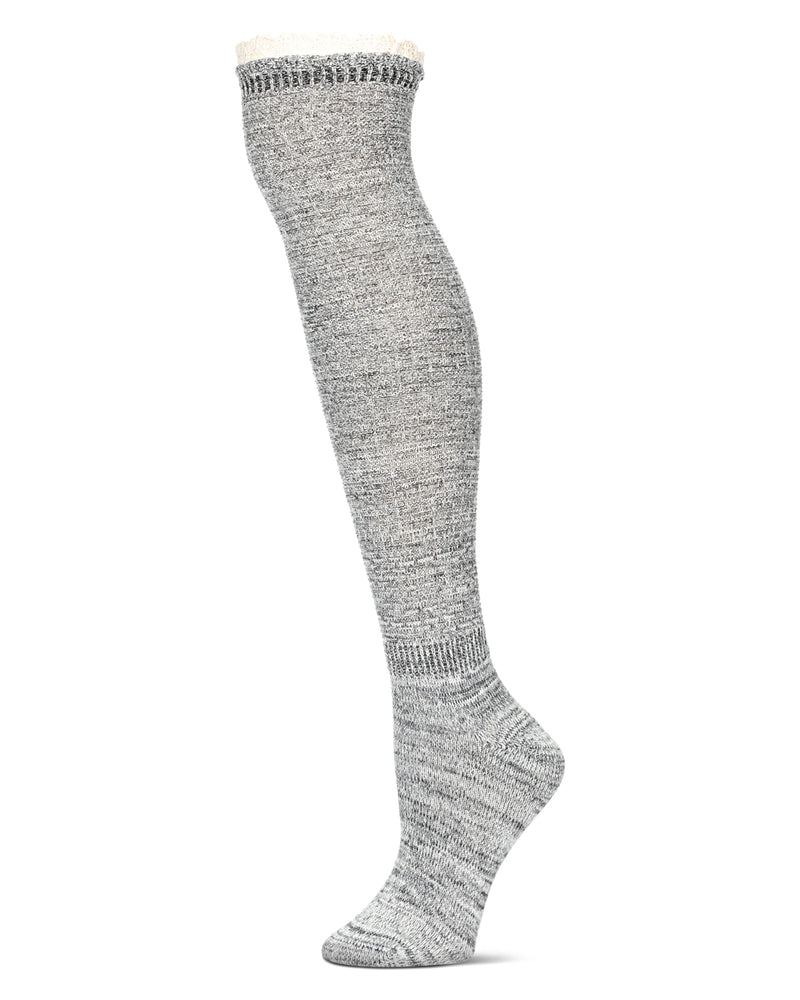Pop Out Lace Over The Knee Cotton Blend Warm Socks