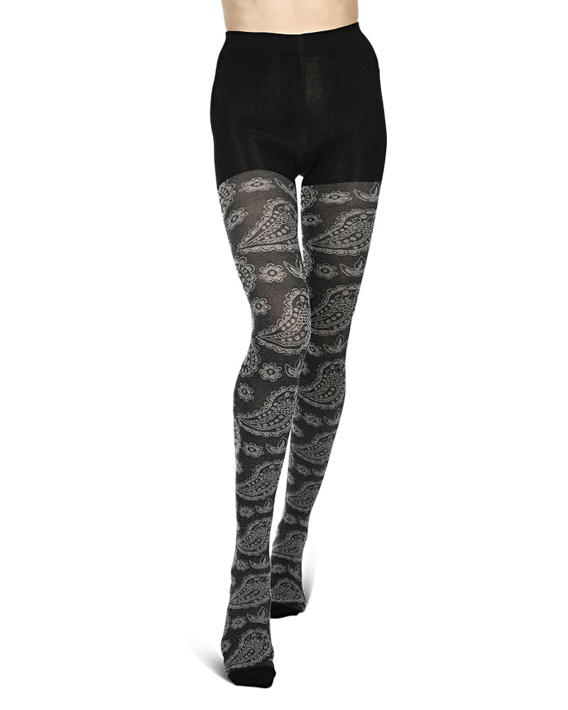 Paisley Patch Cotton Blend Sweater Tights