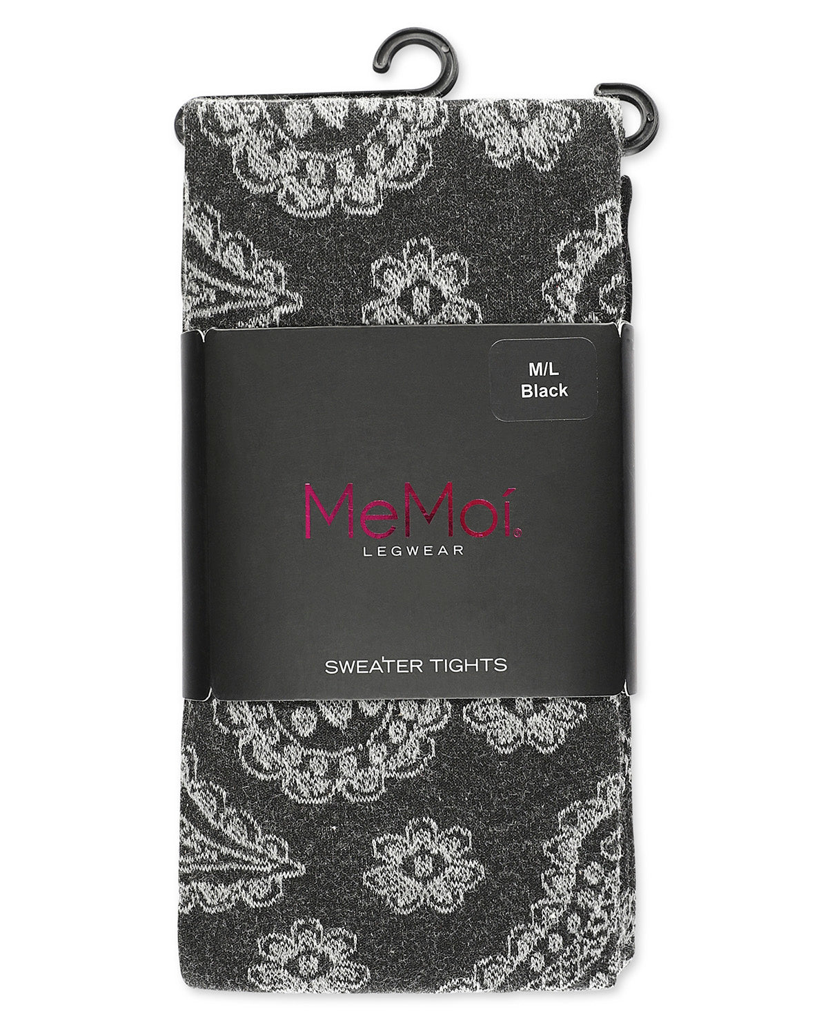 Paisley Patch Cotton Blend Sweater Tights : Color: Black