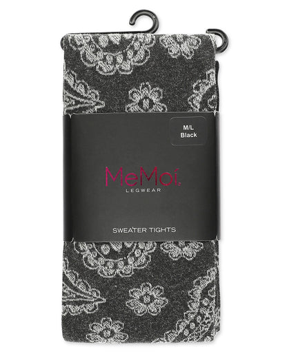 Paisley Patch Cotton Blend Sweater Tights : Color: Black