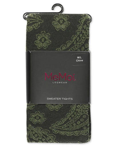 Paisley Patch Cotton Blend Sweater Tights : Color: Black