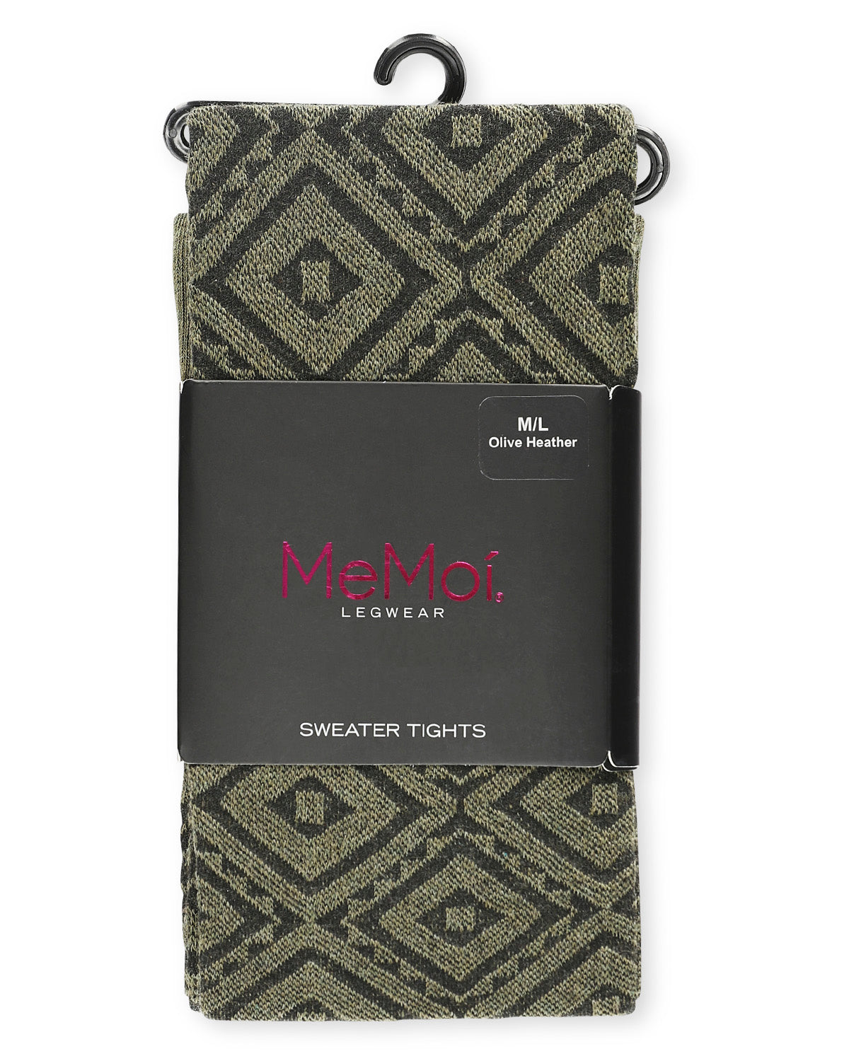 Diamond Cut Cotton Blend Sweater Tights : Color: Olive Heather