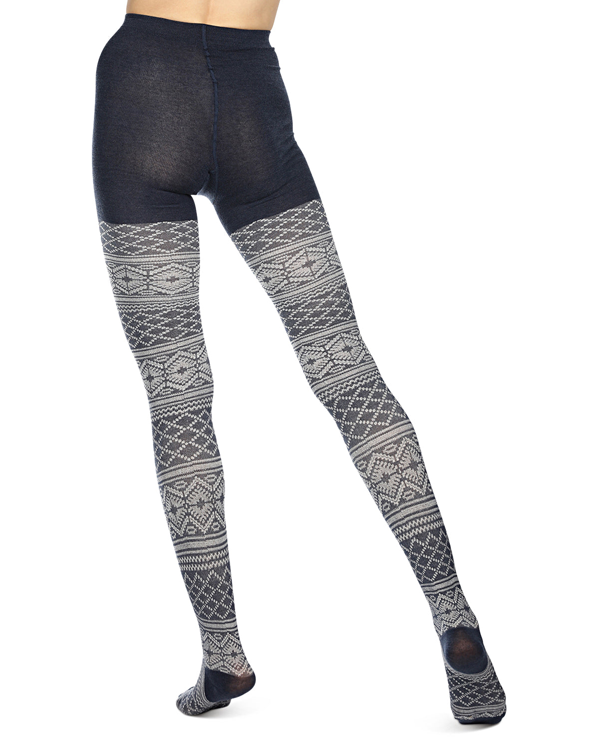 Traditional Geometric Lifestyle Sweater Tights : Color: DenimHeather