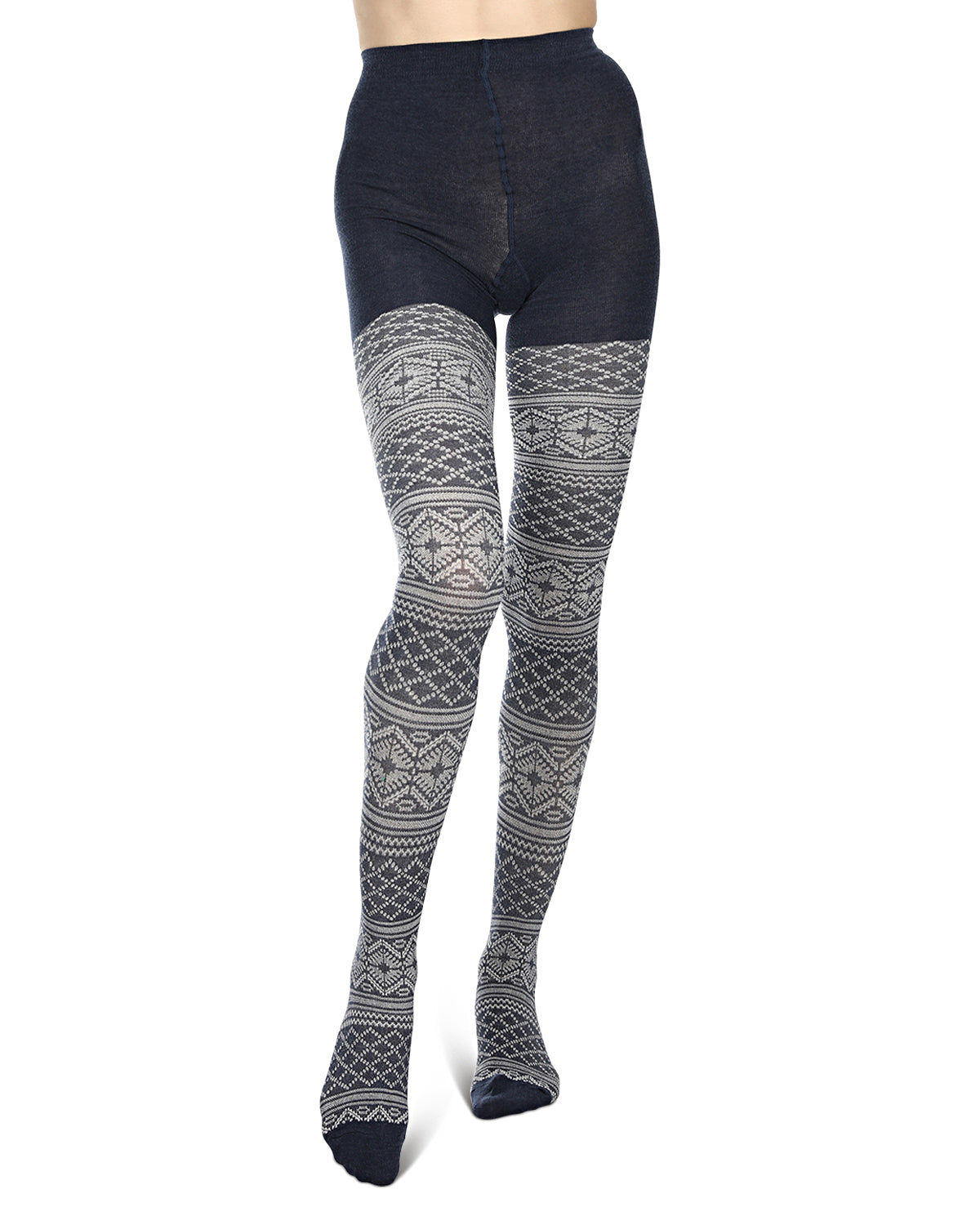 Traditional Geometric Lifestyle Sweater Tights : Color: DenimHeather