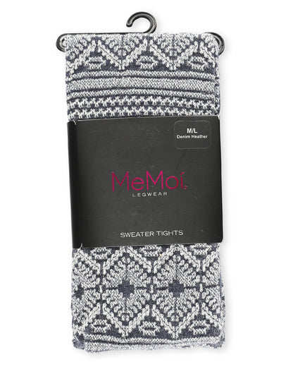 Traditional Geometric Lifestyle Sweater Tights : Color: DenimHeather