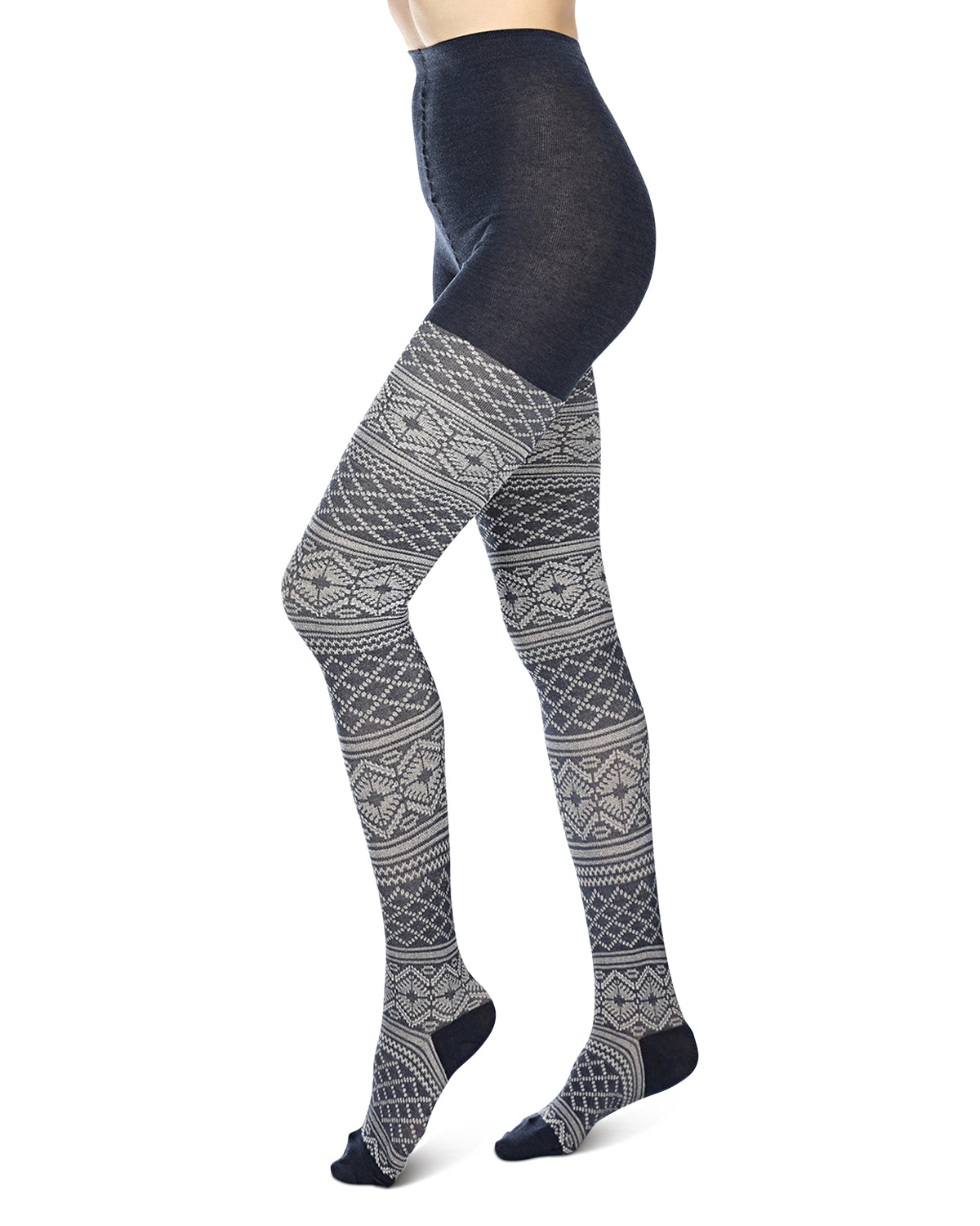 Traditional Geometric Lifestyle Sweater Tights : Color: DenimHeather