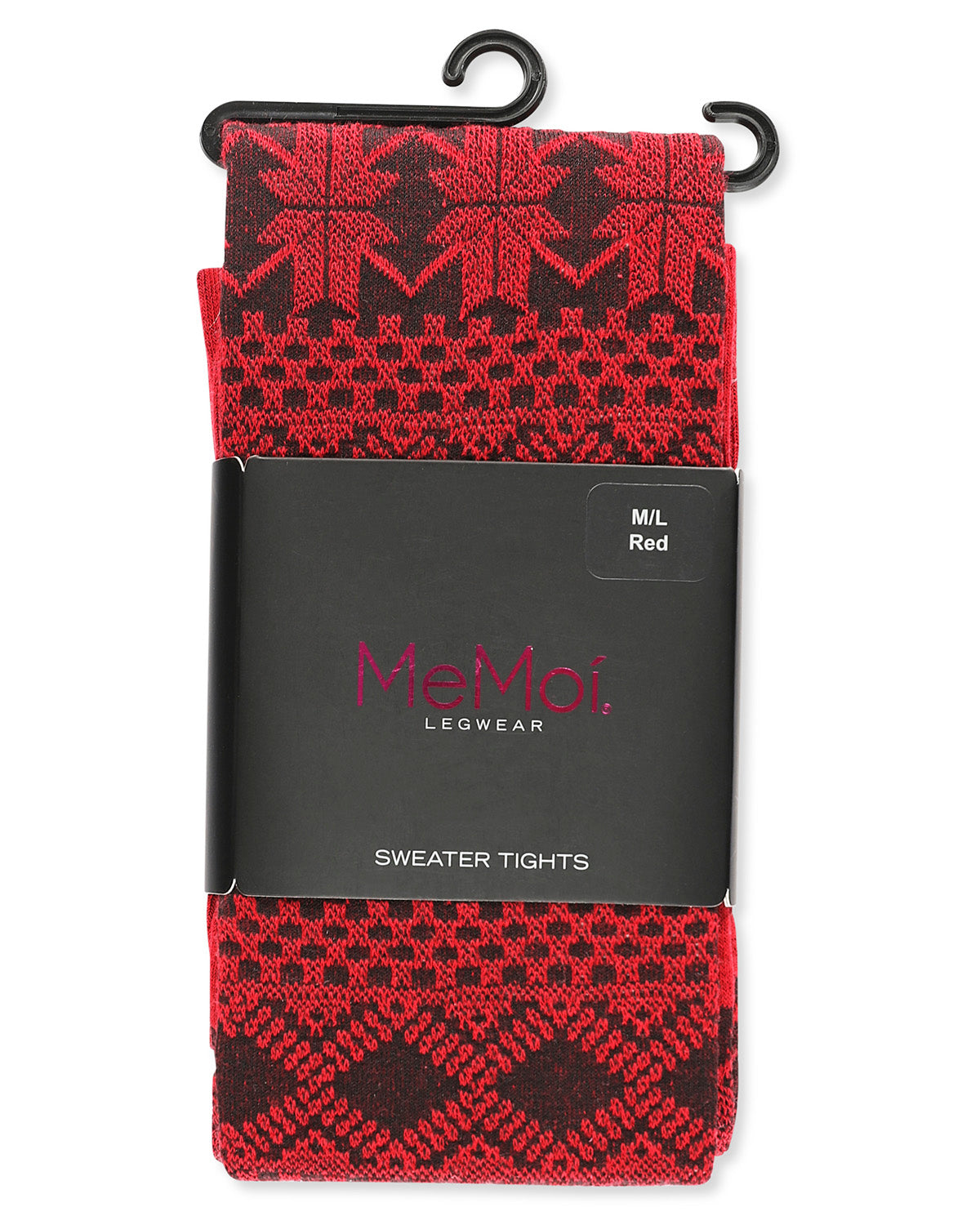 Flake Zone Cotton Blend Sweater Tights : Color: Red