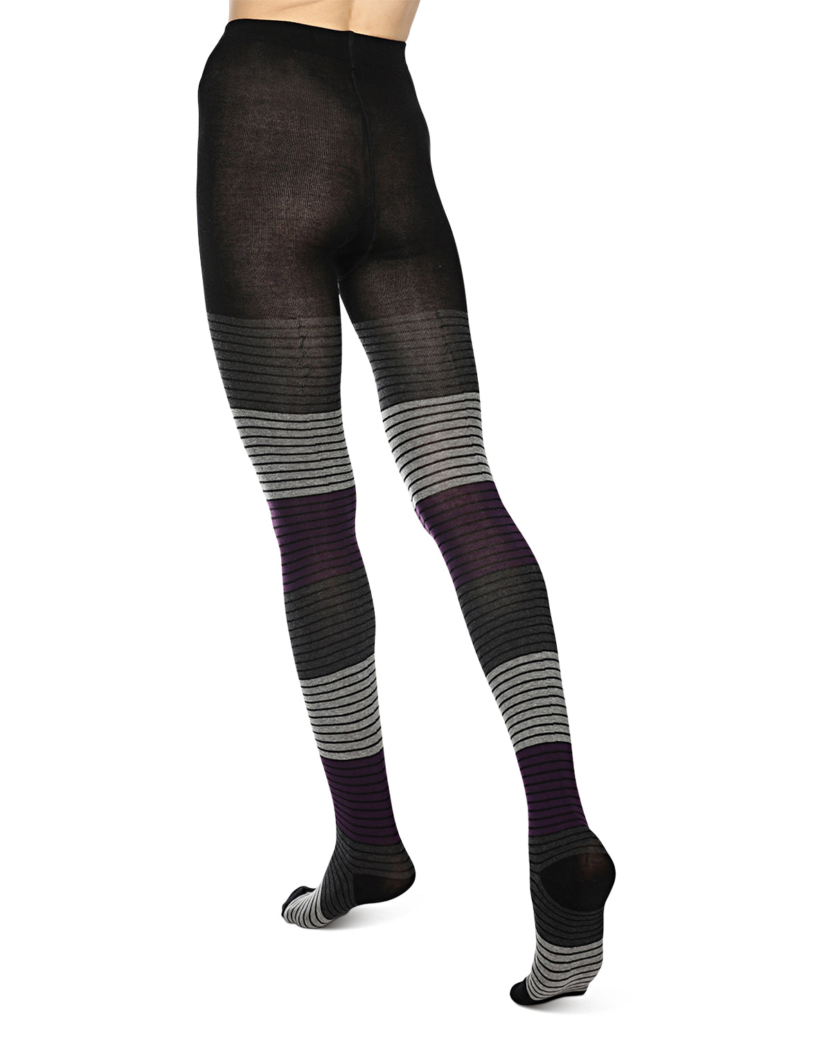 Gradient Stripes Sweater Tights : Color: Purple Pennant