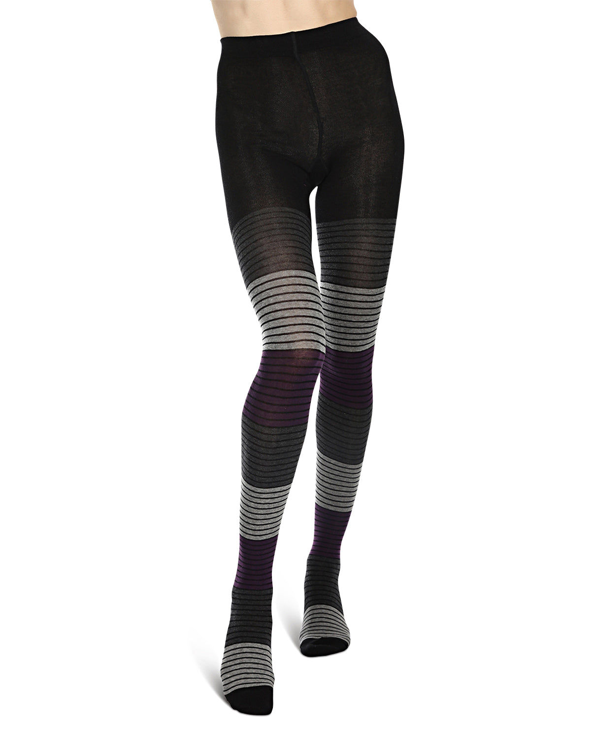 Gradient Stripes Sweater Tights : Color: Purple Pennant