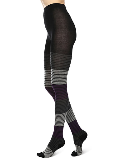 Gradient Stripes Sweater Tights : Color: Purple Pennant
