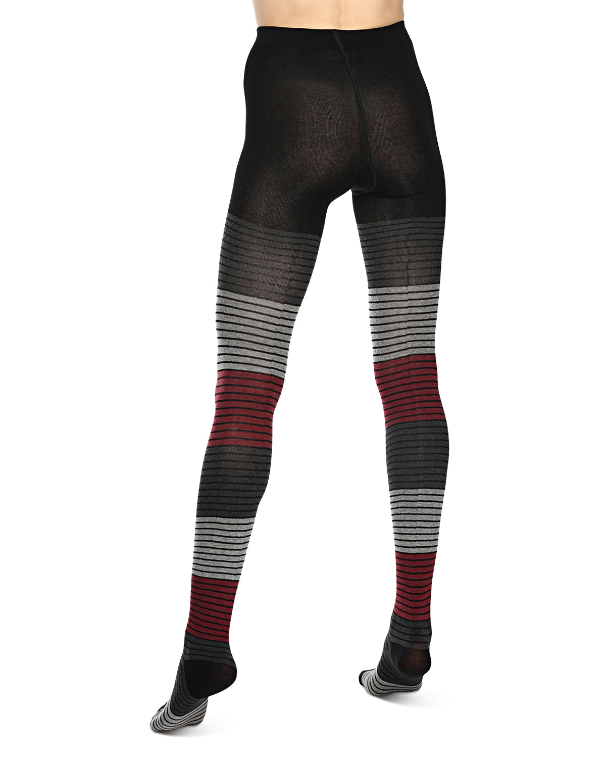 Gradient Stripes Sweater Tights : Color: Wine