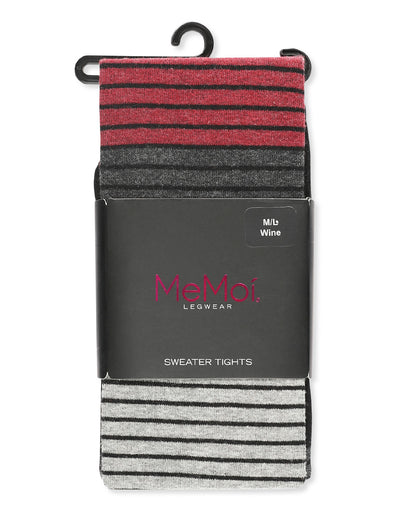 Gradient Stripes Sweater Tights : Color: Wine