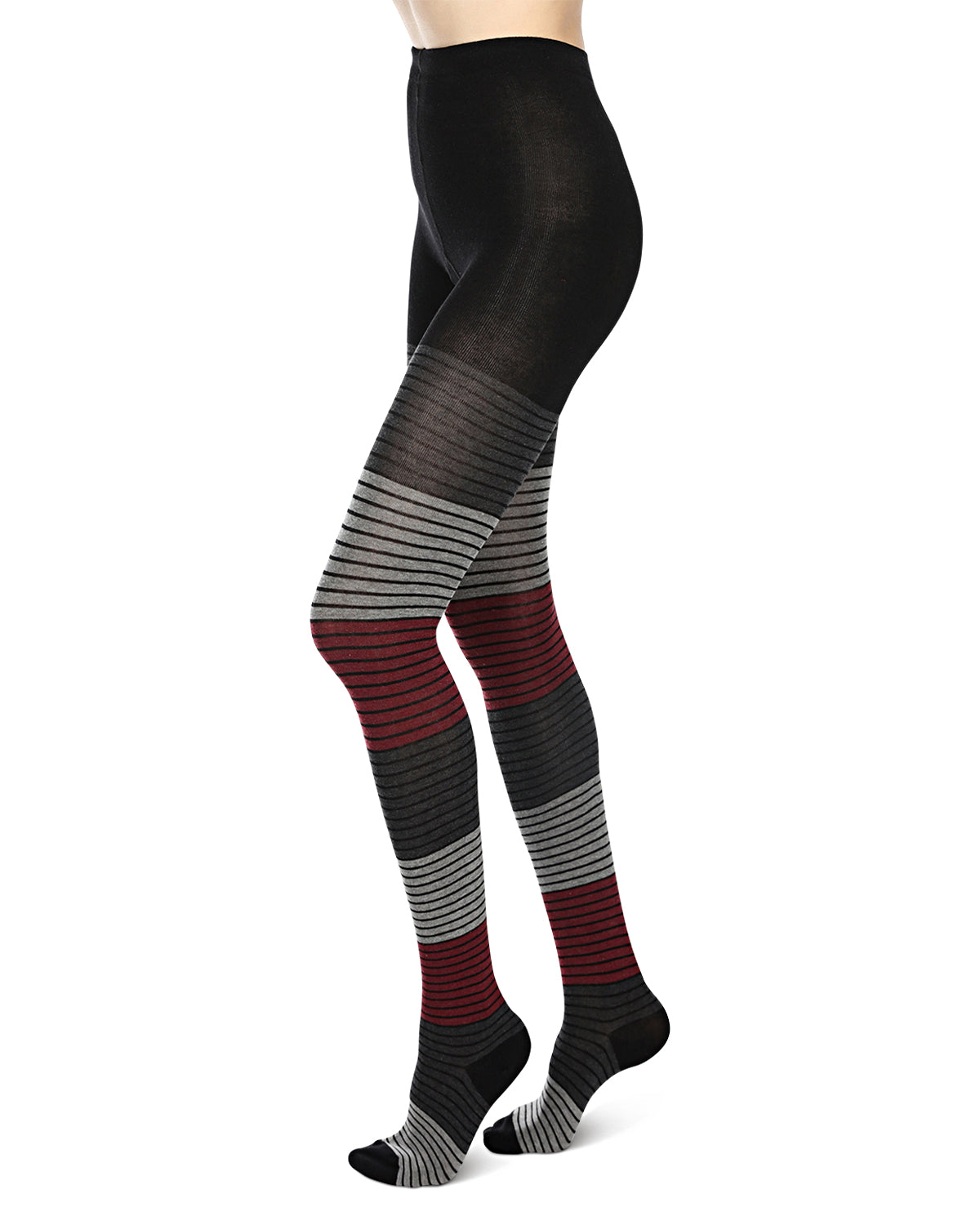 Gradient Stripes Sweater Tights : Color: Wine