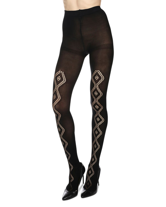 Chic Drop Fashion Opaque Tights : Color: Black