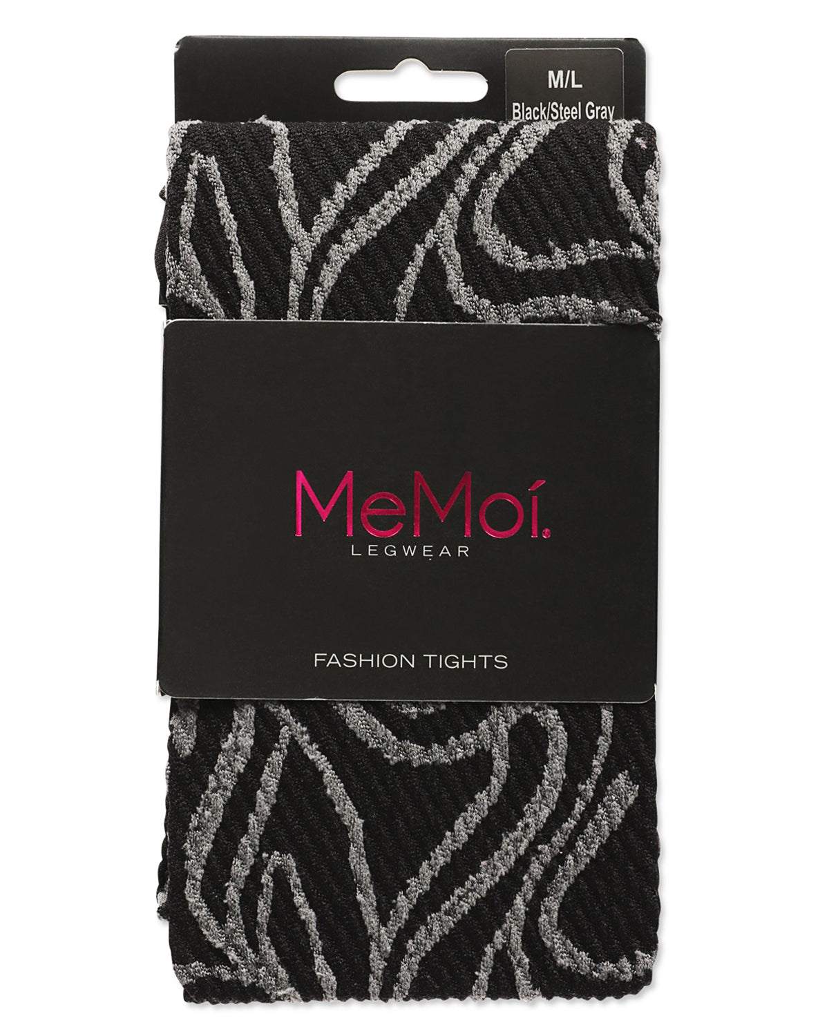 Ink Flow Fashion Opaque Tights : Color: Black/Steel Gray