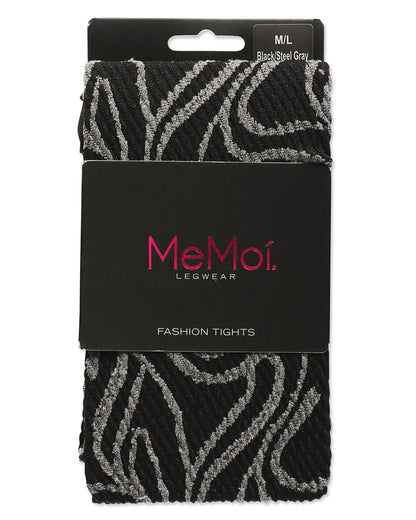 Ink Flow Fashion Opaque Tights : Color: Black/Steel Gray