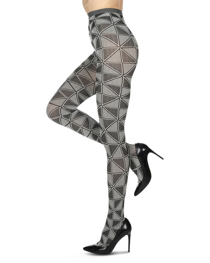 Stylish Tribox Multicolor Fashion Opaque Tights : Color: Black/Gray
