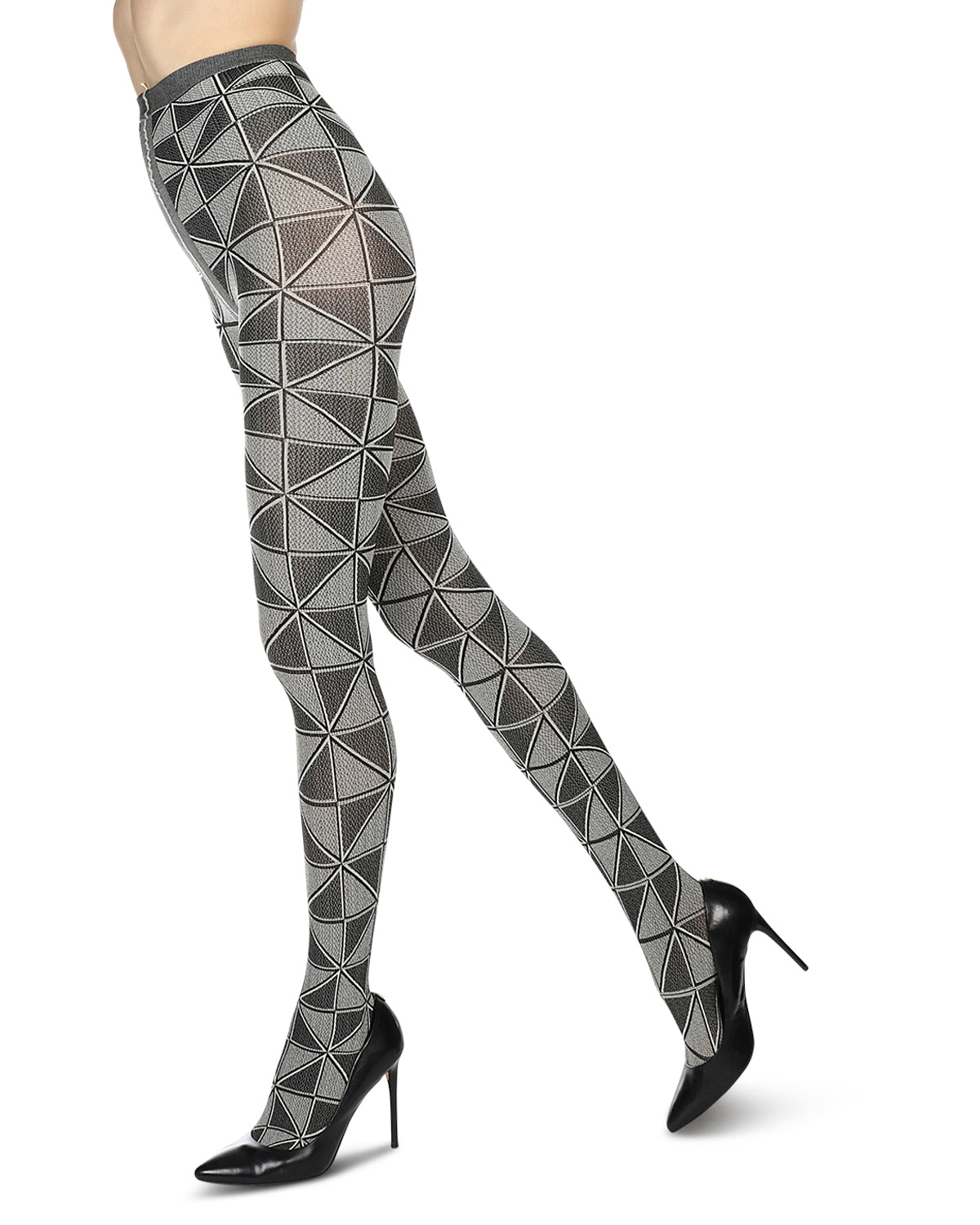 Stylish Tribox Multicolor Fashion Opaque Tights : Color: Black/Gray