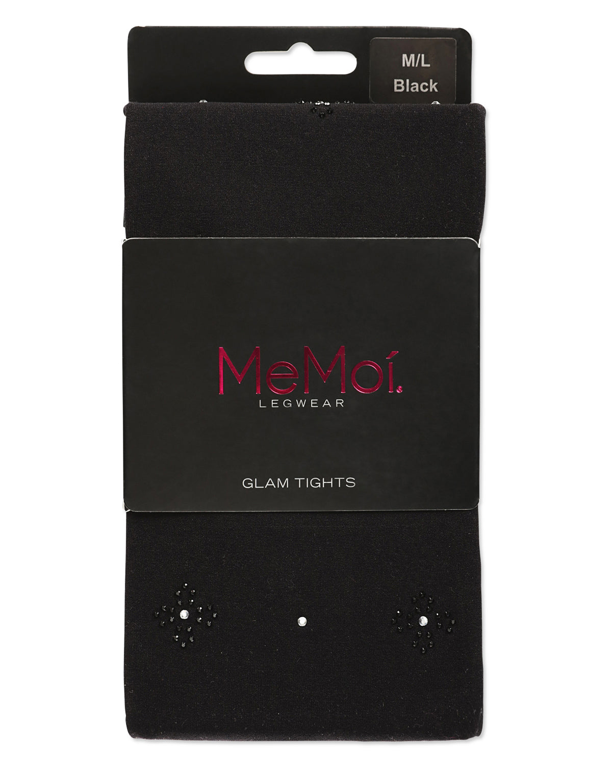 Floral Shine Glam Opaque Tights : Color: Black