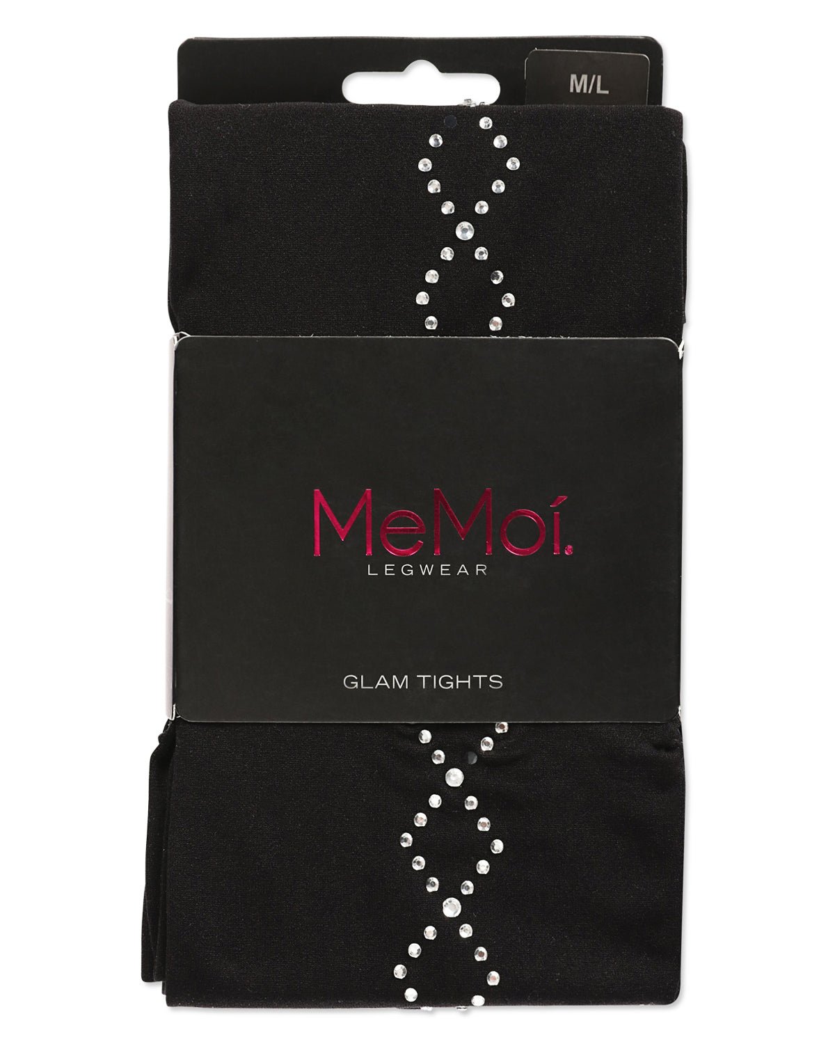 Women's Opaque Diamond Studs Glam Nylon Tights : Color: Black