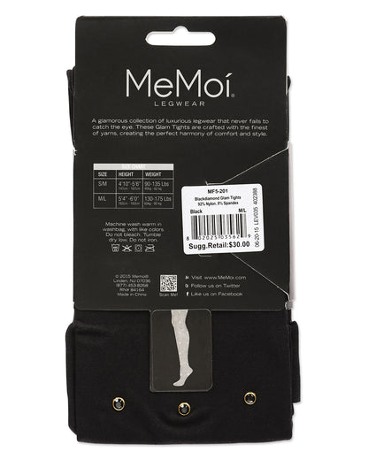 Diamond Studded Opaque Glam Tights : Color: Black