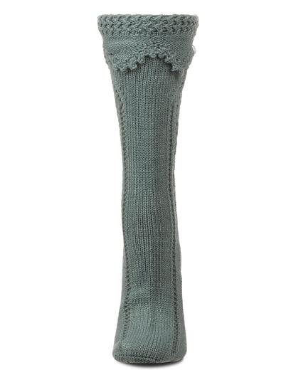 ElegaKnit Chunky Knit Boot Socks : Color: Medium Gray Heather