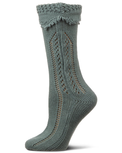 ElegaKnit Chunky Knit Boot Socks : Color: Mint