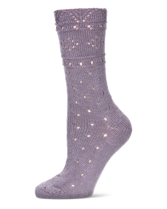 Diamond Dance Chunky Knit Boot Sock : Color: Lavender