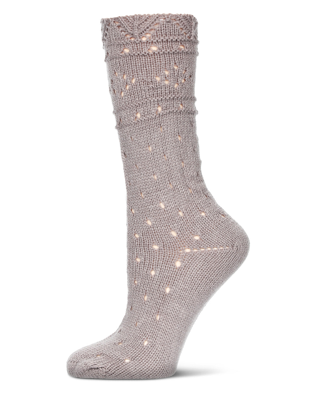 Diamond Dance Chunky Knit Boot Sock : Color: Taupe