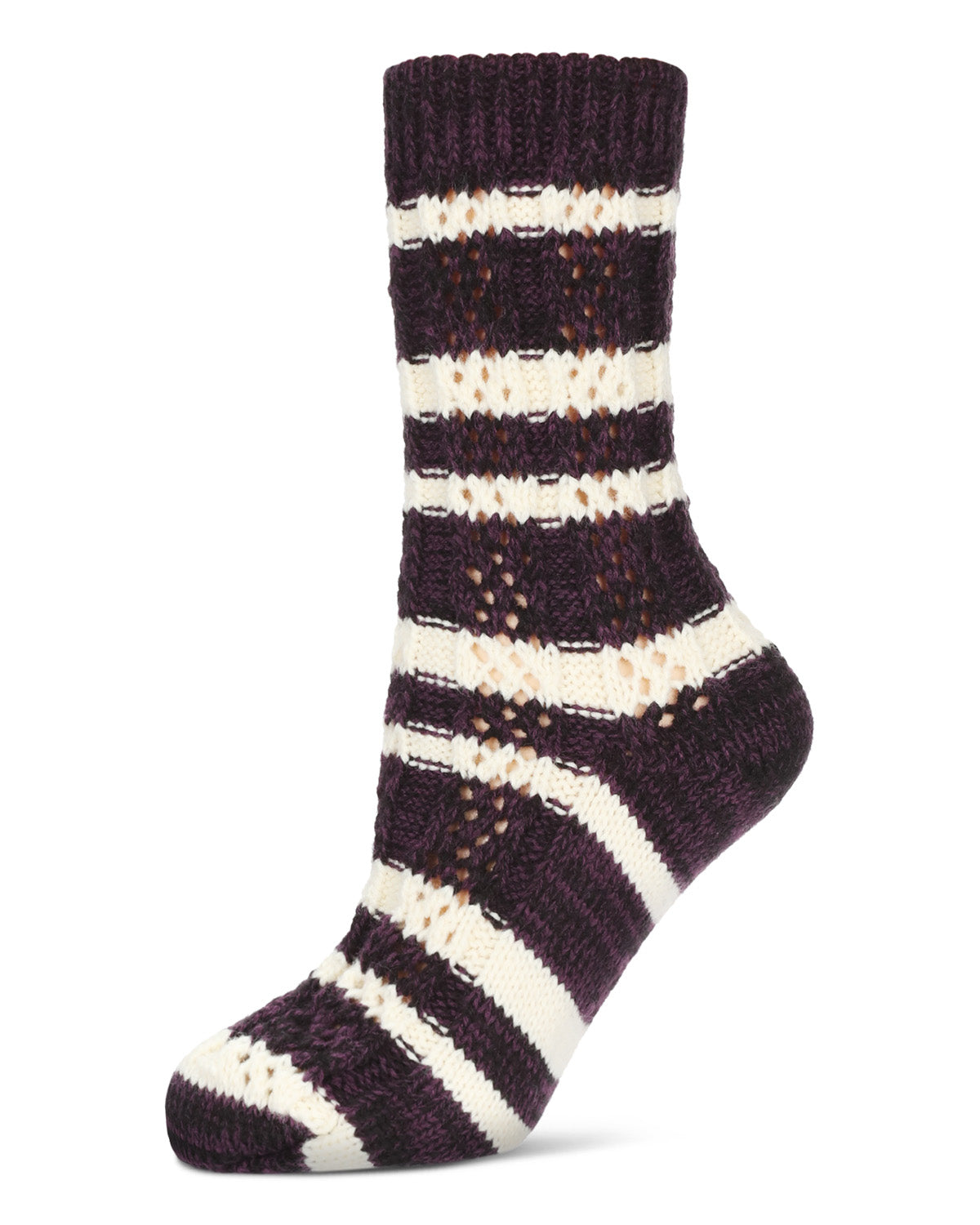 Stripe Shade Legion Chunky Knit Boot Sock : Color: Purple Pennant