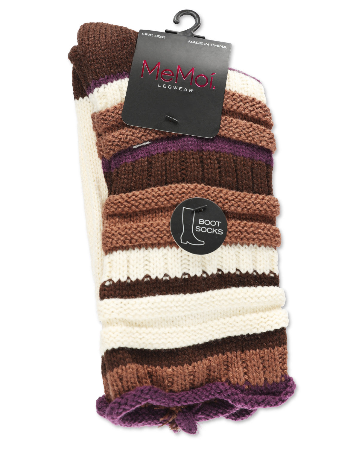 Band Tint Chunky Knit Striped Boot Socks : Color: Black