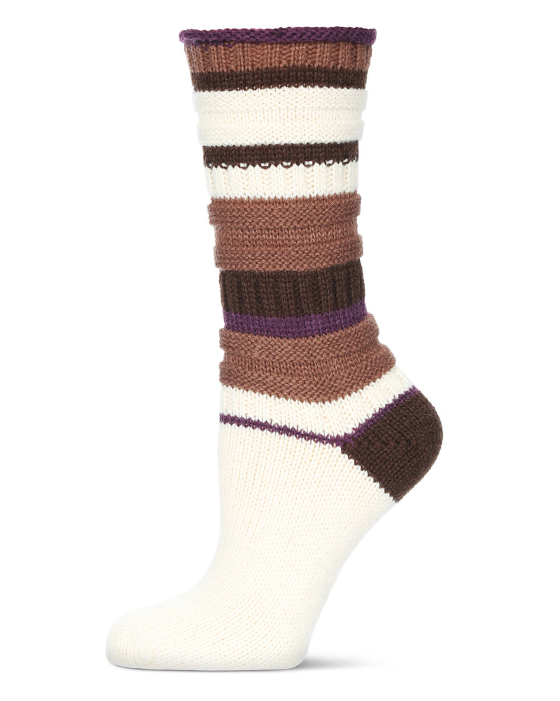 Band Tint Chunky Knit Striped Boot Socks