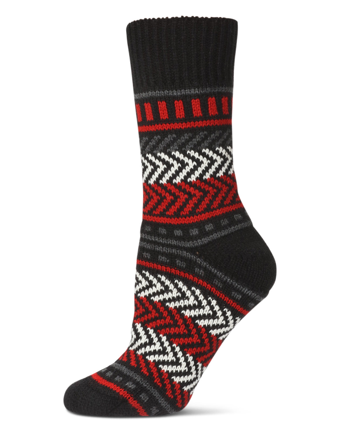 Zag Dash Chunky Knit Boot Socks : Color: Black