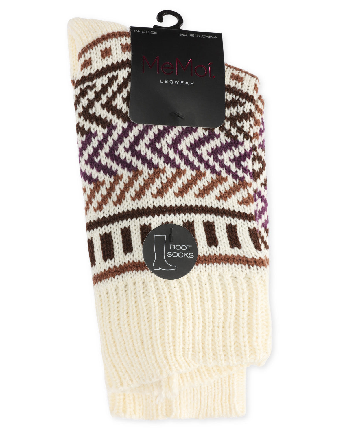 Zag Dash Chunky Knit Boot Socks : Color: Black
