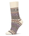Zag Dash Chunky Knit Boot Socks : Color: Winter White