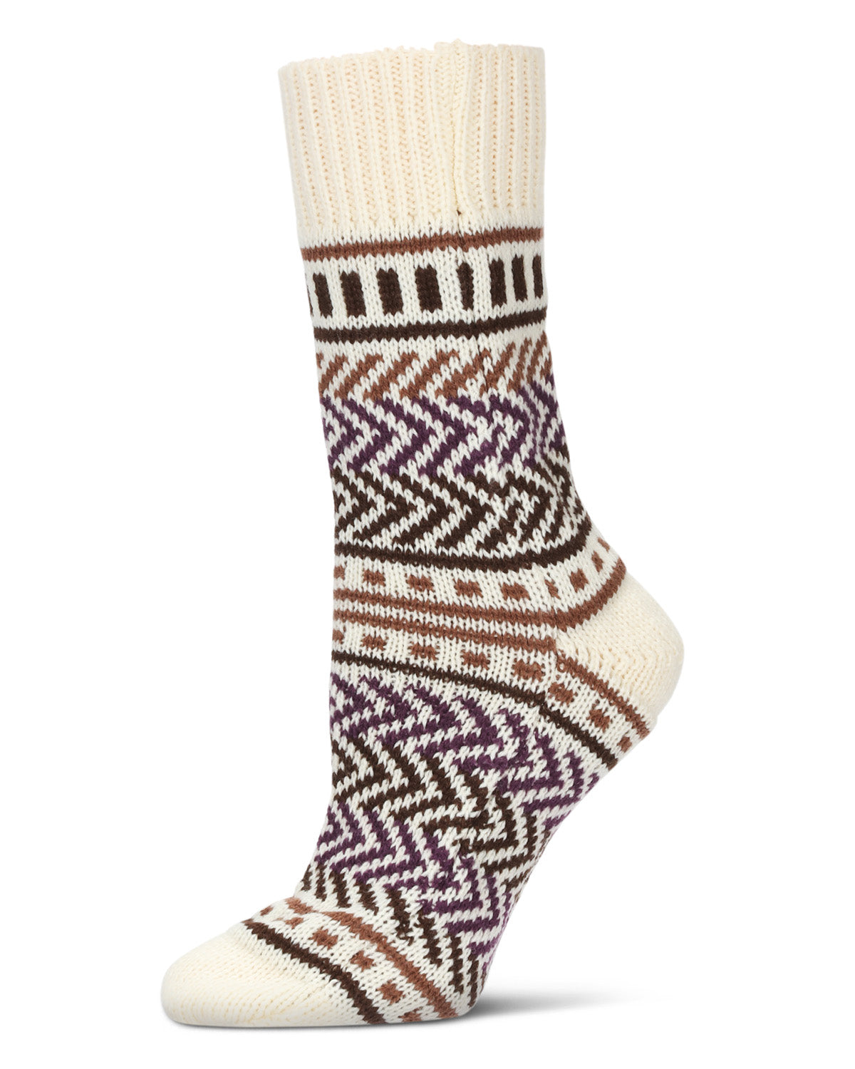 Zag Dash Chunky Knit Boot Socks : Color: Winter White