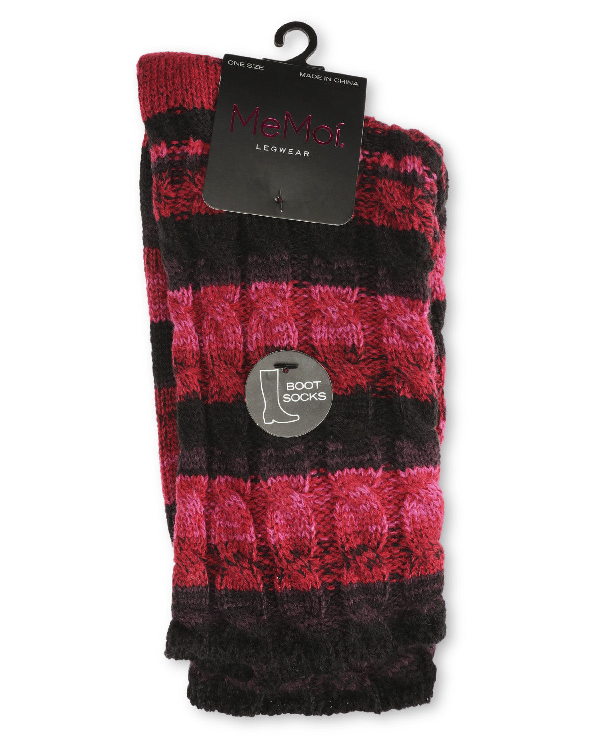 Static Tone Chunky Knit Boot Socks : Color: Black