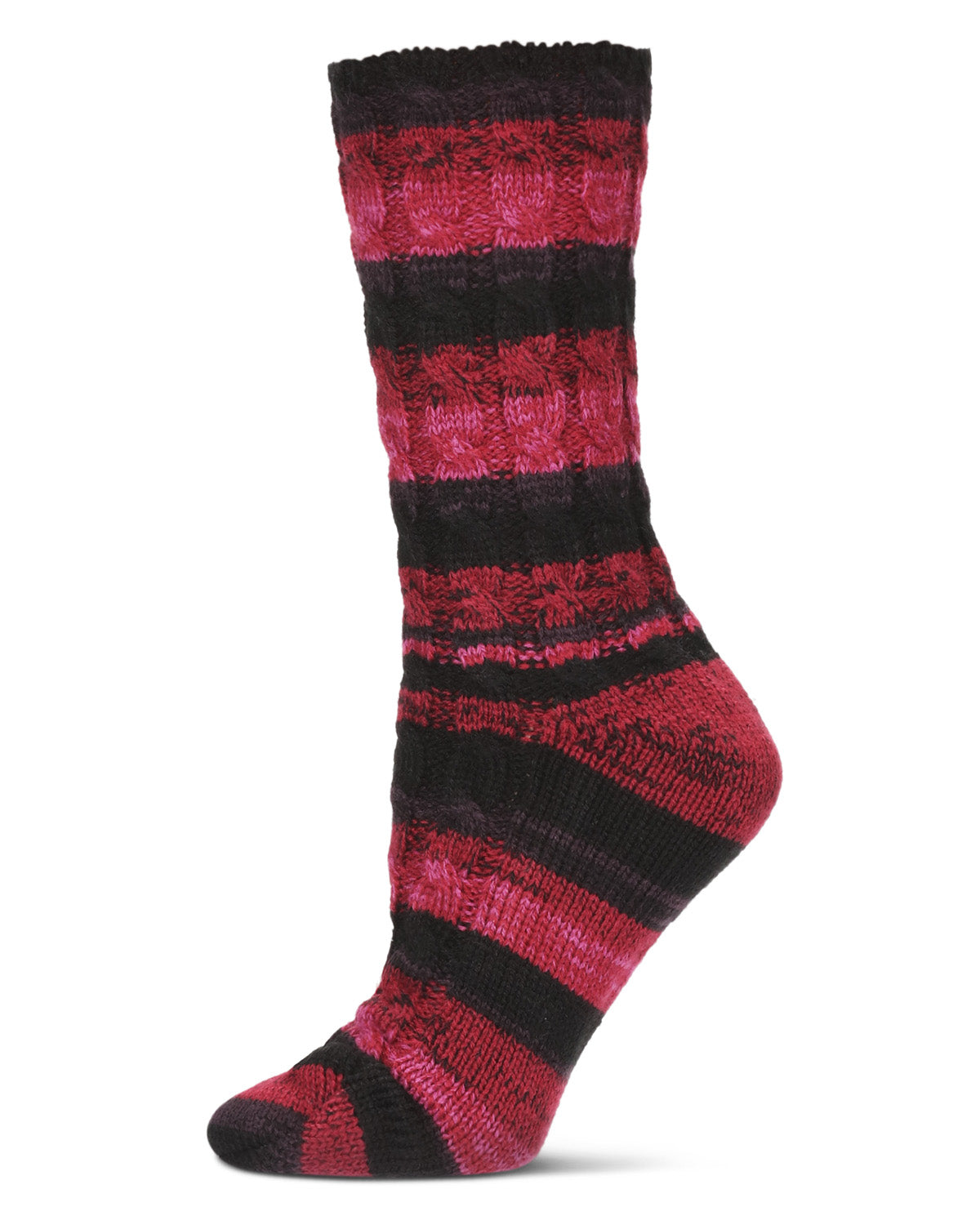 Static Tone Chunky Knit Boot Socks : Color: Black