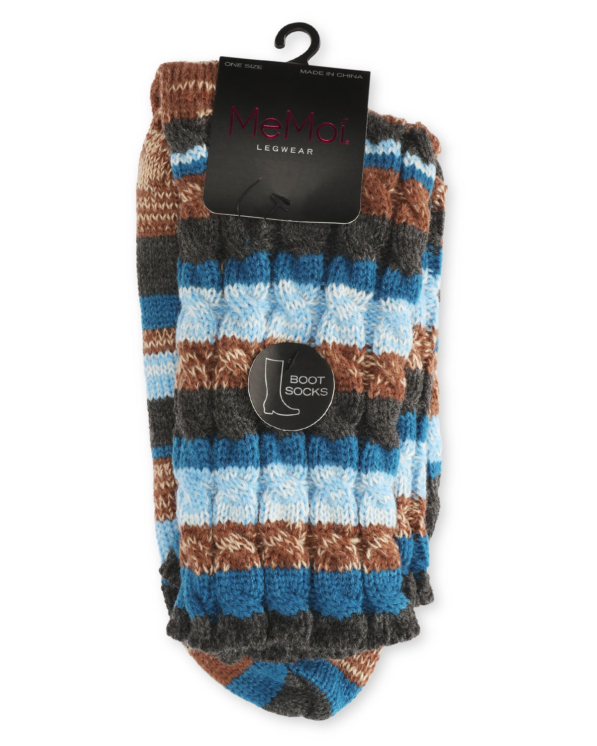 Static Tone Chunky Knit Boot Socks : Color: Black