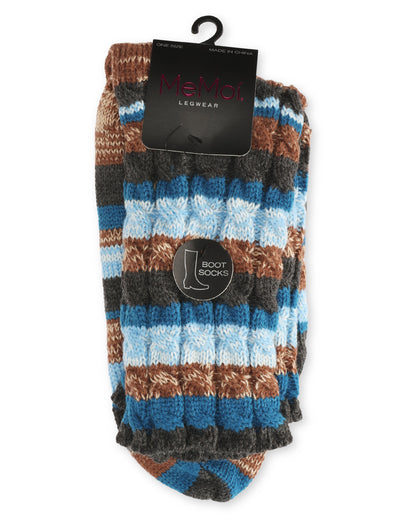 Static Tone Chunky Knit Boot Socks : Color: Black