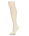 Women's Twist Maze Chunky Knit Knee High Socks : Color: Cream