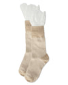 Women's Delicate Lace Slant Ribbed Crew Socks