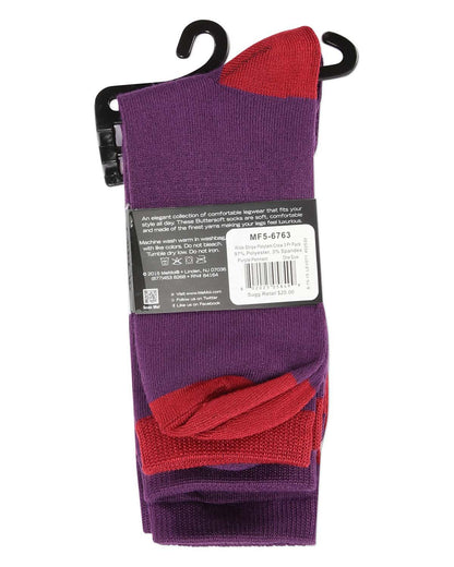 3 Pair Women's Buttersoft Crew Socks - Stripes and Solid Colors